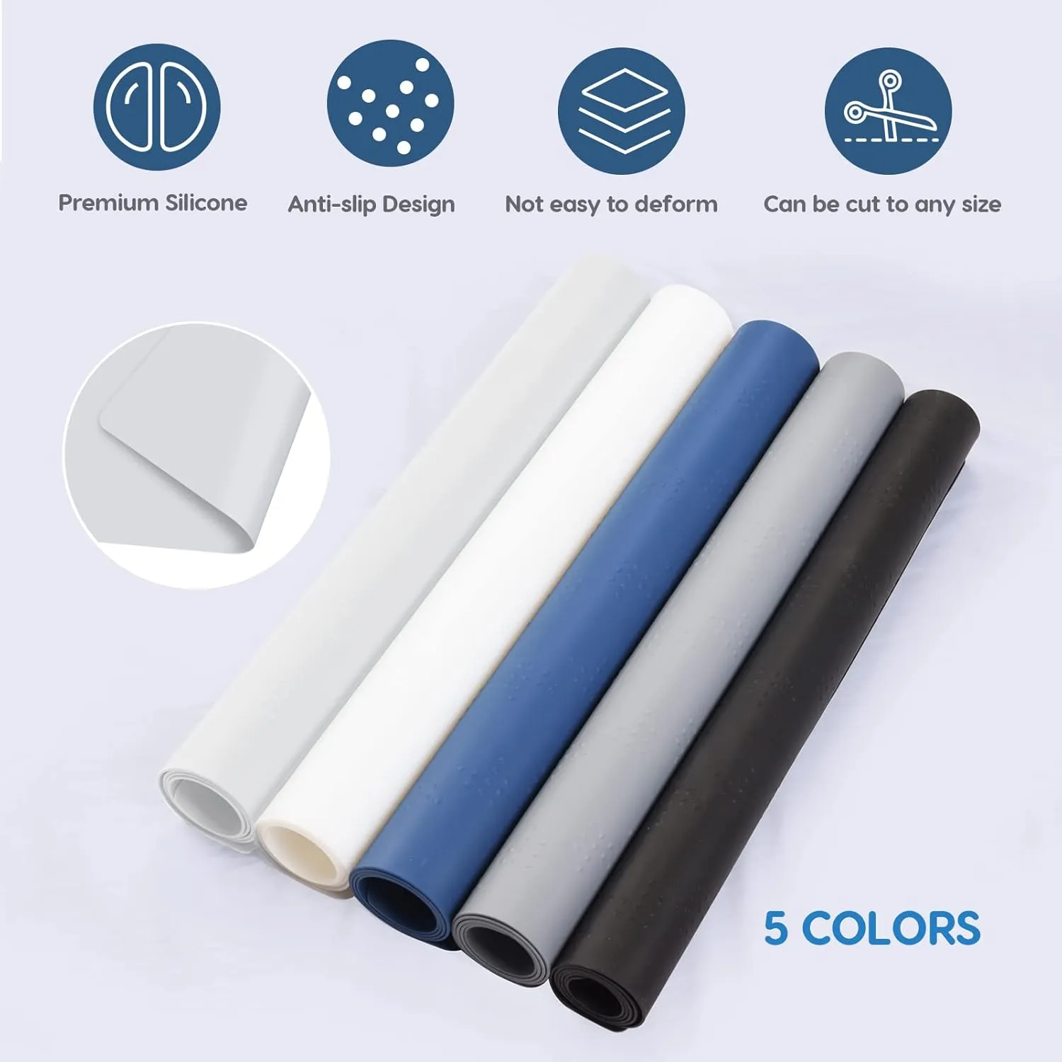 AECHY Extra Large Silicone Mat 35.3"x23.5"x0.08", Multipurpose Silicone Mat Thick Heat Resistant Mat Shipped Rolled Up Kitchen Counter Mat Nonslip Silicone Mats for Kitchen Counter Translucent