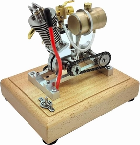 Aetheria Mini Hoglet Engine Model Kit That Works, H09 Single-Cylinder 4-Stroke Full Metal Engine with Pedal Start for Motorcycle, Vintage Motorcycle Engine Engine for Adults Gift