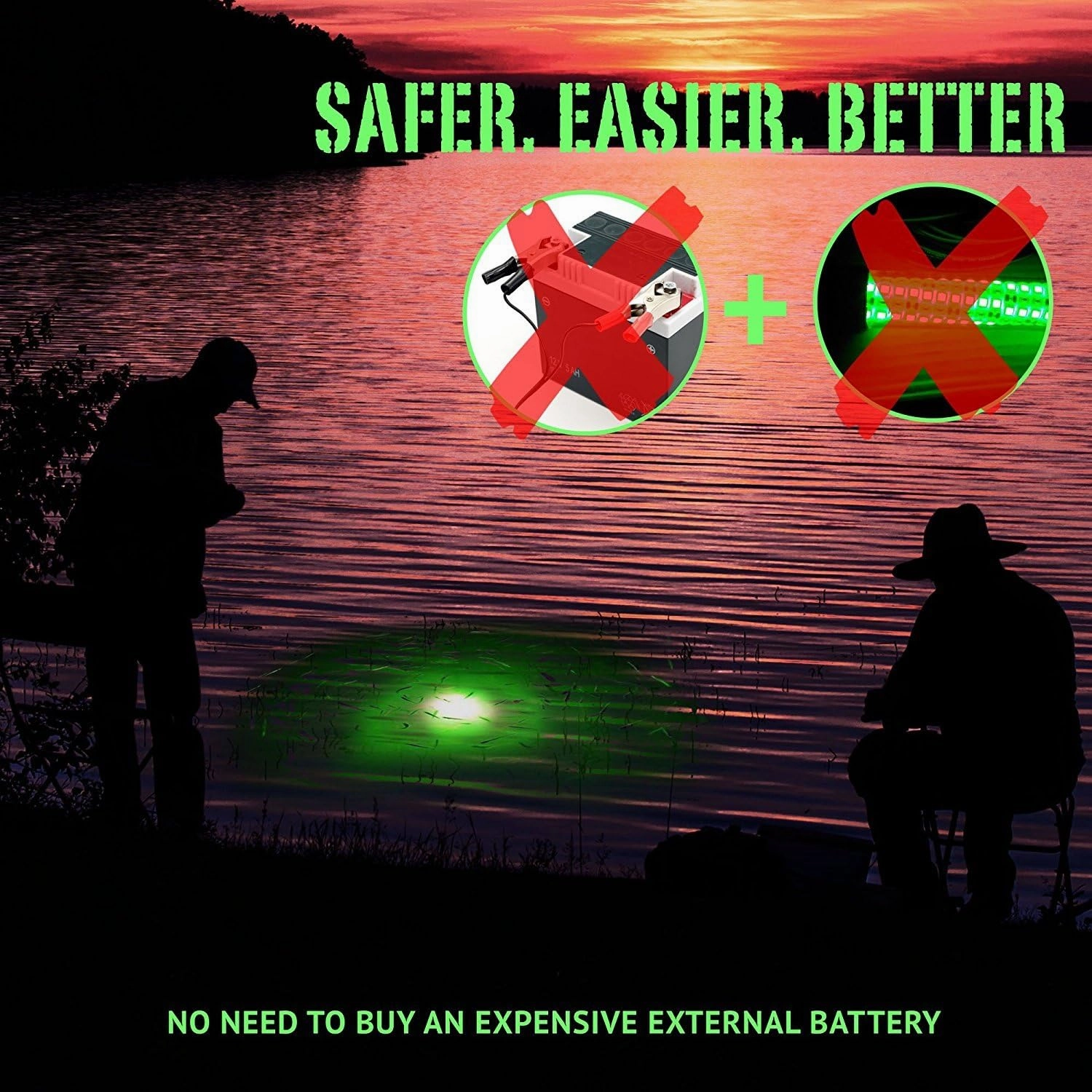 AGOOL Underwater Fishing Light, 4pcs Deep Drop Fishing Light Waterproof Flashing LED Night Fishing Light Attractive Light Green Light Bait Lure Lamp Fishing Bait Lure 5 Colors 6.7 inch 4.7 inch