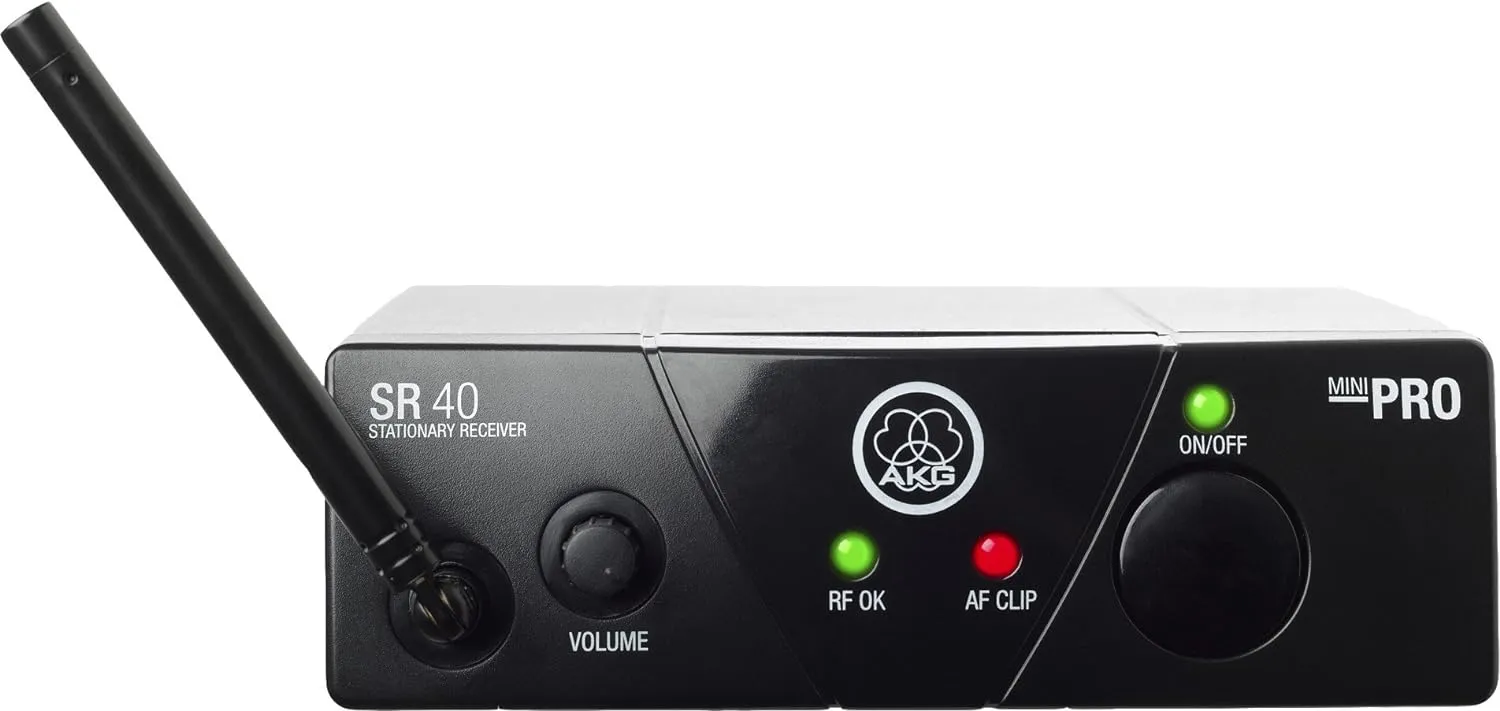 AKG Pro Audio WMS40MINI Wireless Microphone System, Instrumental Set Band US25D, with SR40 Receiver and PT40 Mini Pocket Transmitter