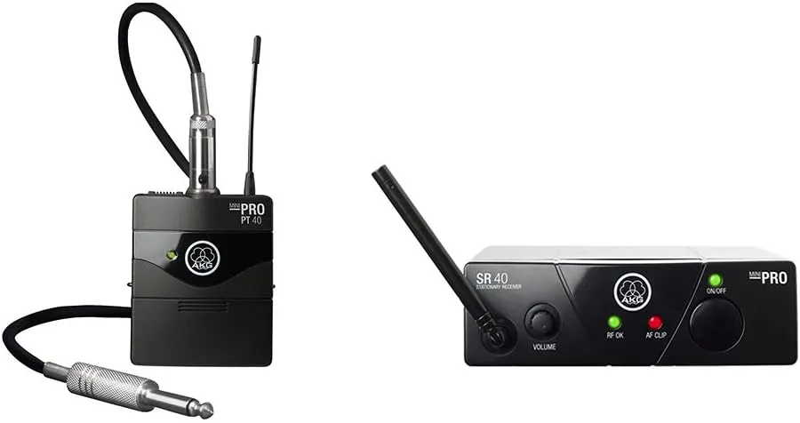 AKG Pro Audio WMS40MINI Wireless Microphone System, Instrumental Set Band US25D, with SR40 Receiver and PT40 Mini Pocket Transmitter