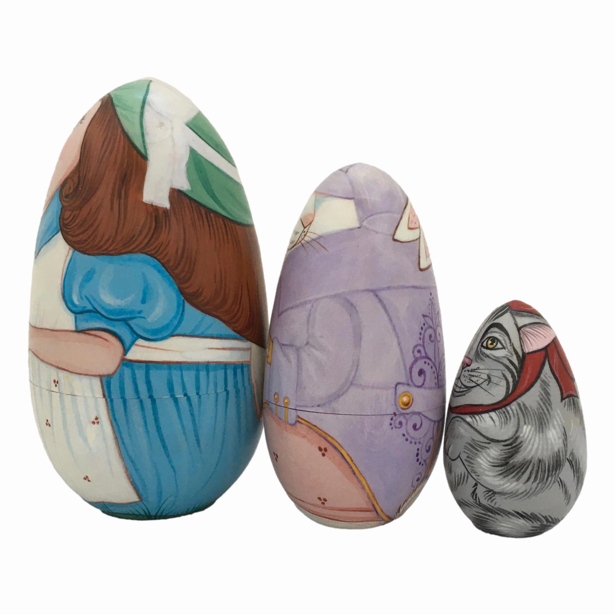 Alice in Wonderland Russian Dolls 3 Piece Set