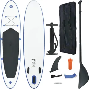 All-Round Inflatable Stand Up Paddle Board Set, Blue and White, Easy to Inflate, Complete with Oar and Pump
