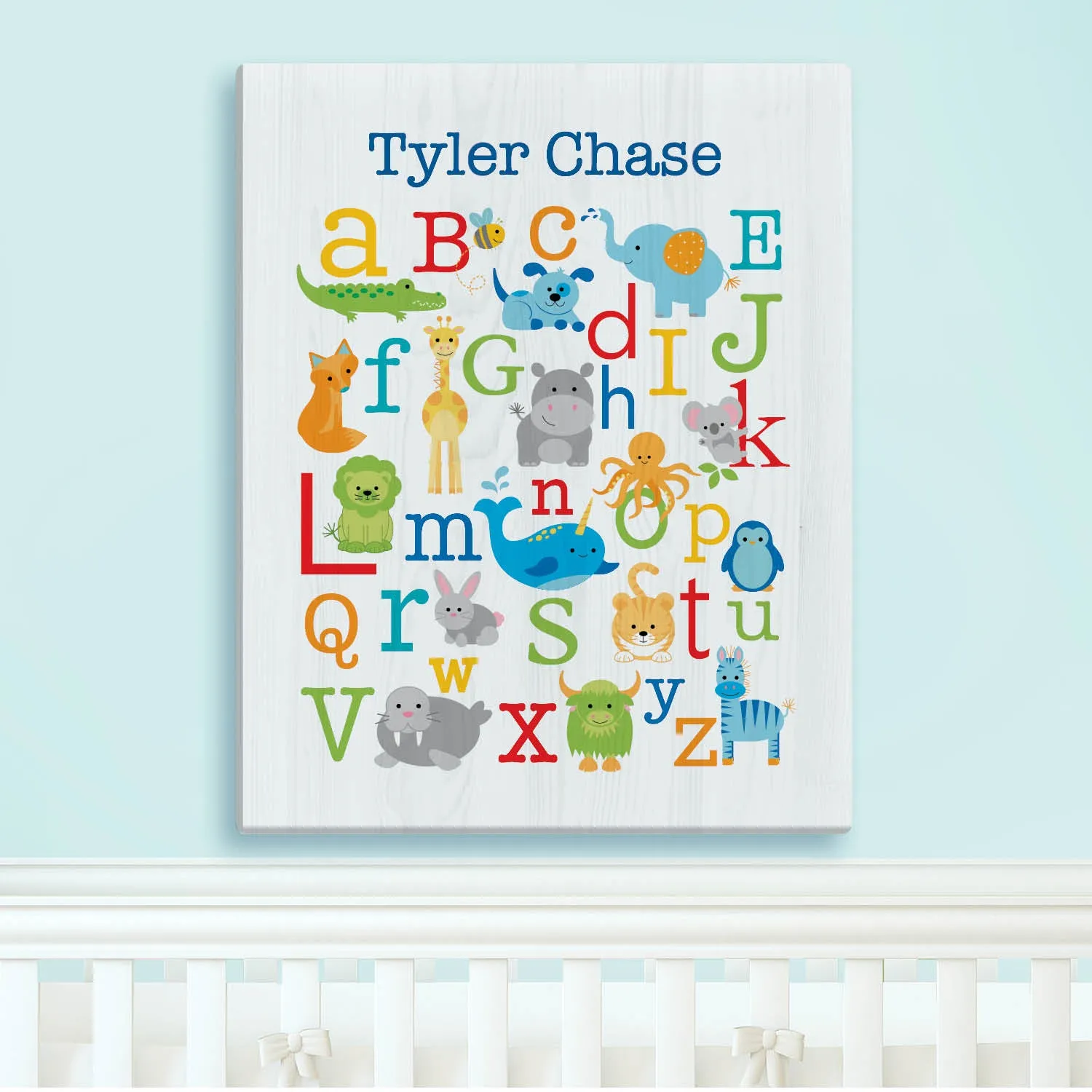 Alphabet Animals Primary 11x14 Canvas