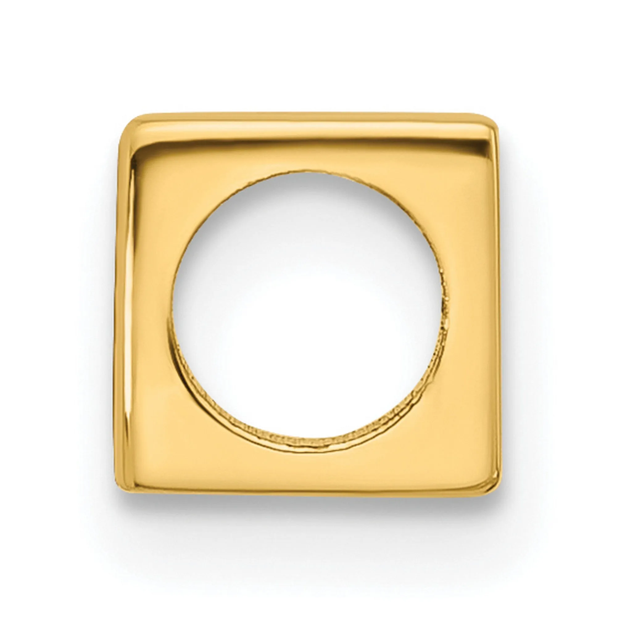 Alphabet Bead Letter D Charm Pendant in Real 14k Yellow Gold