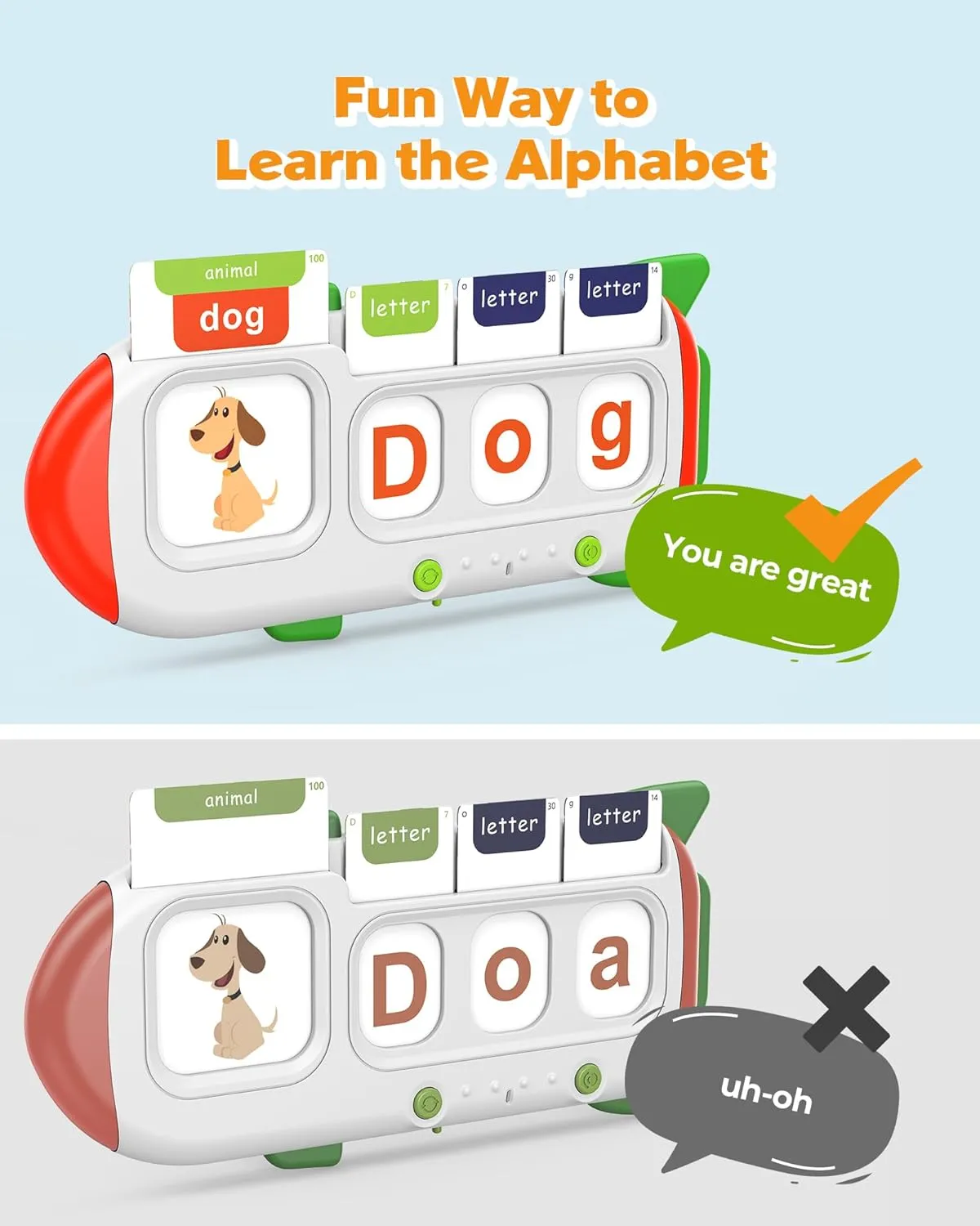 Alphabet Talking Flash Cards for Kids 3  Years Old, Spelling Games, Teach Kids ABC Letters & Words, Montessori Learning Toys, Combine Words Based on Pictures, for Preschool Boys Girls