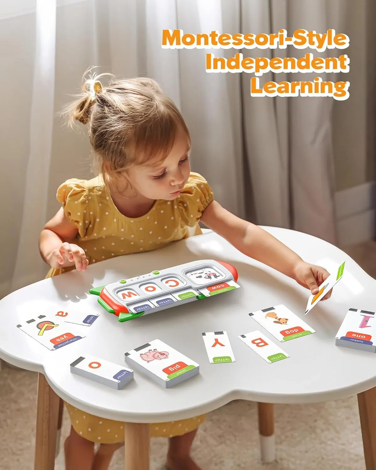 Alphabet Talking Flash Cards for Kids 3  Years Old, Spelling Games, Teach Kids ABC Letters & Words, Montessori Learning Toys, Combine Words Based on Pictures, for Preschool Boys Girls