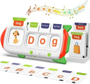 Alphabet Talking Flash Cards for Kids 3  Years Old, Spelling Games, Teach Kids ABC Letters & Words, Montessori Learning Toys, Combine Words Based on Pictures, for Preschool Boys Girls