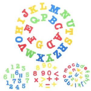 Alphanumeric Fridge Magnets Set 84pcs Alphabet Numbers Symbols Cartoon Sticker for Home School