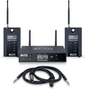 ALTO Stealth MKII Dual-Channel Wireless Transmitter and Receiver, 2X XLR, Black, Set