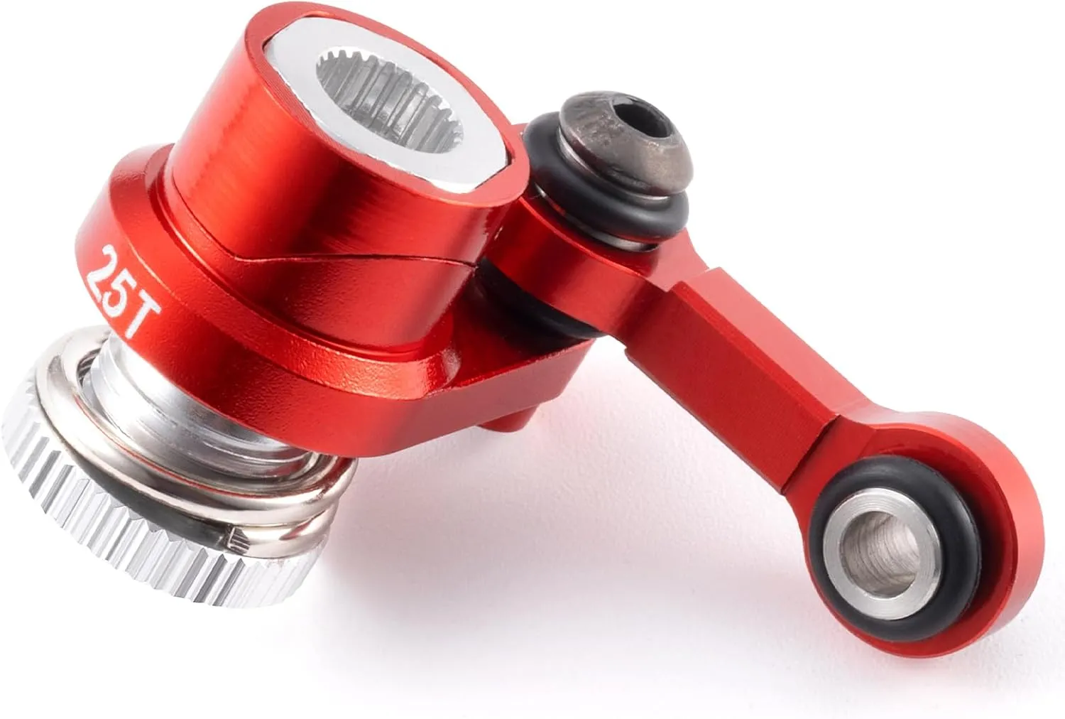 Aluminum 25T Servo Saver Arm with Steering Drag Link Servo Tie Rod Set for Tra-xxas 1/16 Mini Maxx 2S RC Car Upgrades (Red)