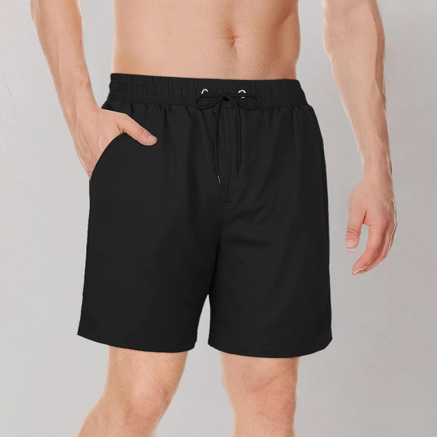 American Trends Men's Swim Trunks Board Shorts Quick Dry Mens Swimming Trunks with Compression Liner