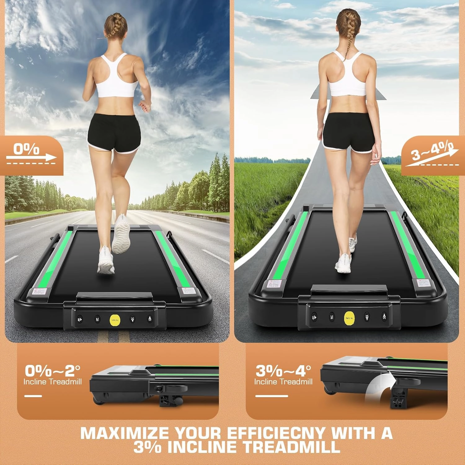 ANCHEER 4 in 1 Under Desk Treadmill with Incline - 2s Folding/Max 300 lb Capacity Walking Pad - Compact Electric Treadmill for Home, Gym, or Office with LED Touch Screen and Remote Control