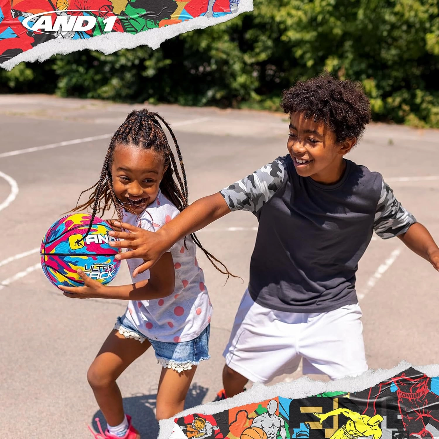 AND1 Mini Basketball 3 Pack Set for Kids (Deflated w/Pump Included): - Size 3 7-Inch Premium Youth Size Basketballs, Easy to Grip