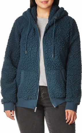 Andrew Marc Women's Teddy Fleece Full Zip Hooded Jacket