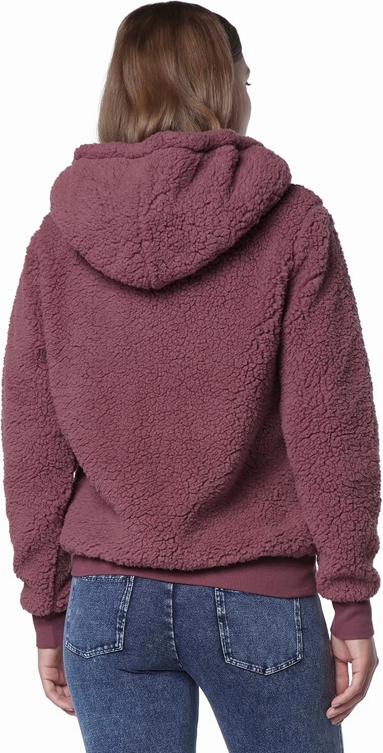 Andrew Marc Women's Teddy Fleece Full Zip Hooded Jacket