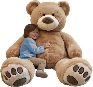 Anico 59" Tall (5 Foot) Giant Plush Bear, Stuffed Animal, Beige Teddy Bear with Smiling Face. Premium Stuffed Toy Teddy Bear, Perfect for Girlfriend, Kids, Valentine's Day, Christmas!