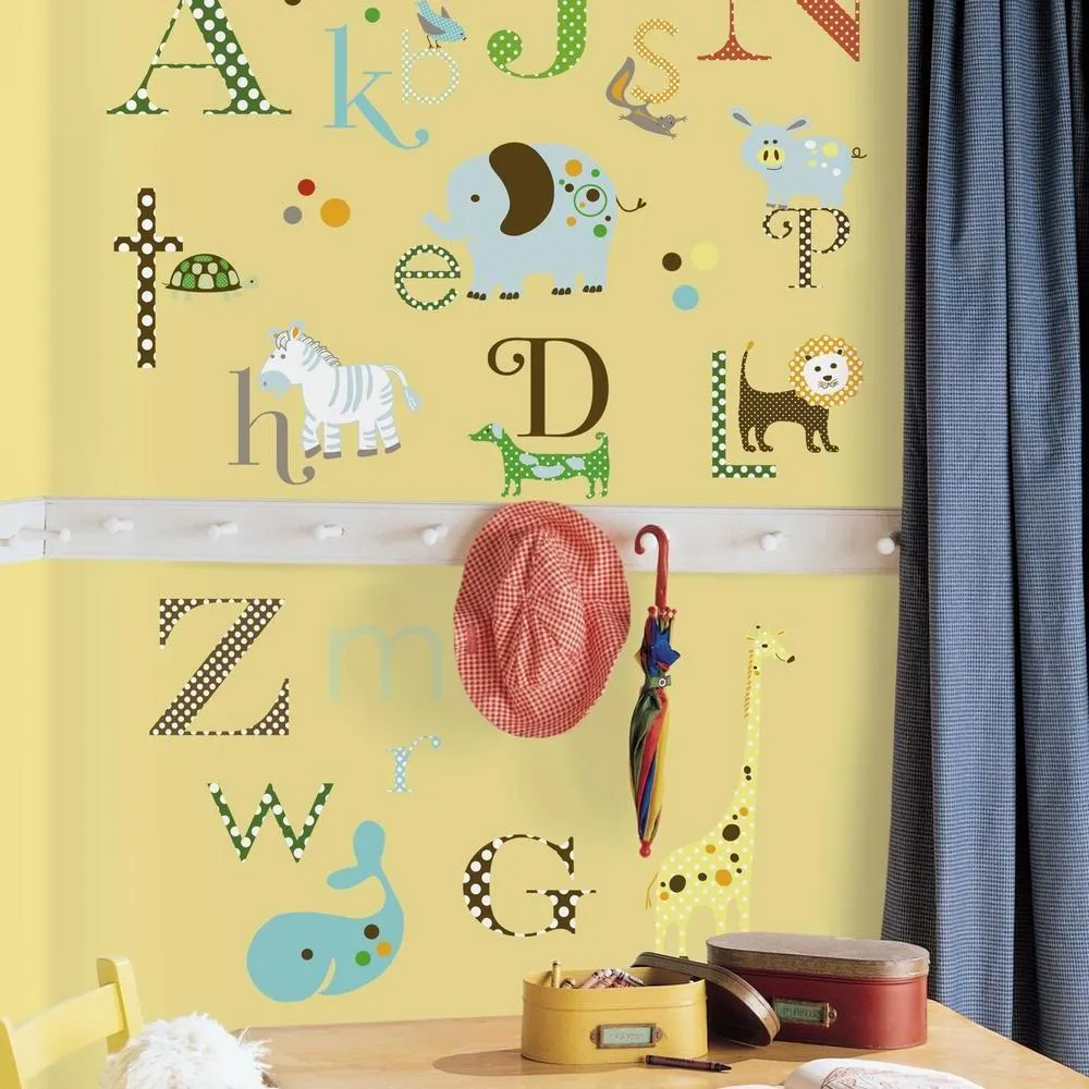 ANIMAL ALPHABET PEEL & STICK WALL DECALS