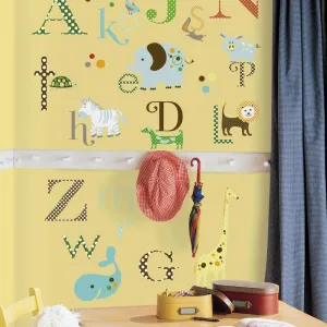 ANIMAL ALPHABET PEEL & STICK WALL DECALS