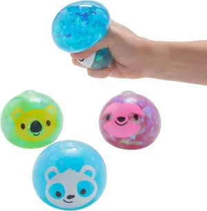 Animal Foil Water Squeeze Balls - Fidget Toys and Party Favors - 12 Pieces