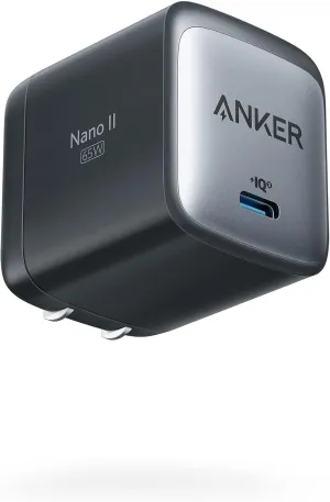 Anker Nano USB C Charger,65W GaN II PPS Fast Compact Foldable Charger for MacBook Pro, Galaxy, Dell, iPhone 15, iPad Pro, and More