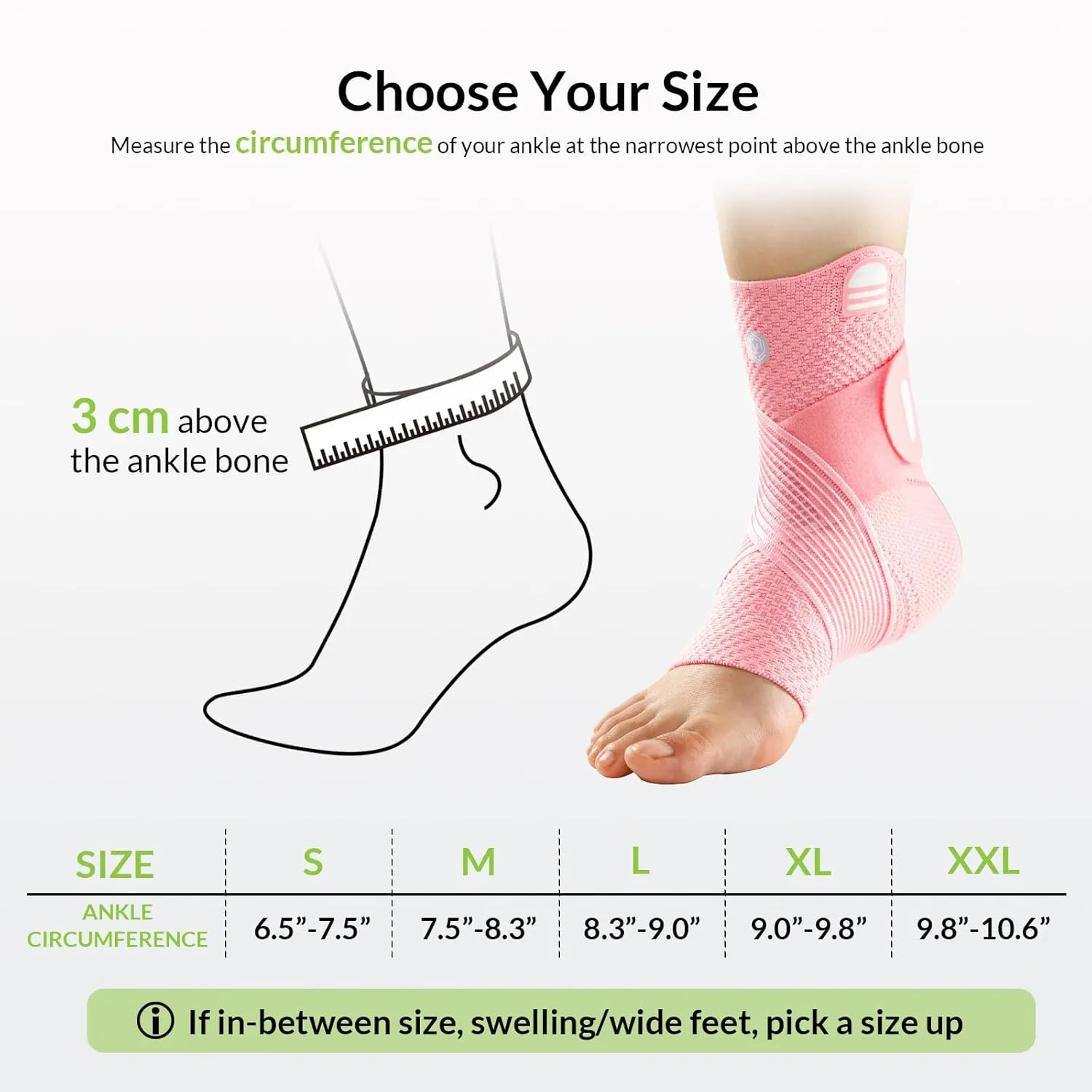 Ankle Brace Compression Support with Removable Fishnet Strap, 3D Knit Plantar Fasciitis Relief Achilles Tendonitis Brace, Ankle Compression Sleeve for Pain Relief & Injury Healing, Pink/XL