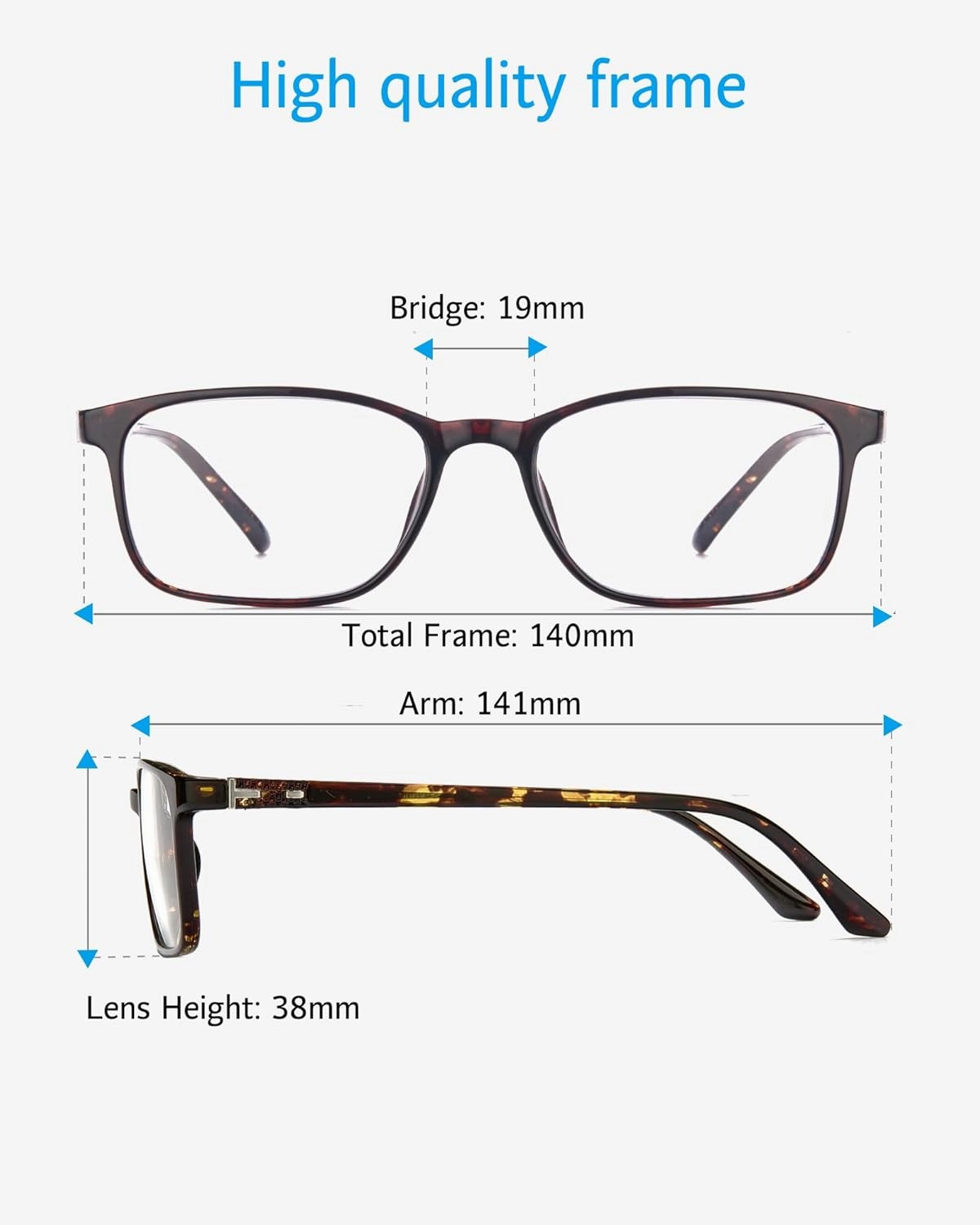 ANRRI Blue Light Blocking Glasses Anti Eyestrain UV Filter Computer Game Eyeglasses Lightweight Tortoise Frame