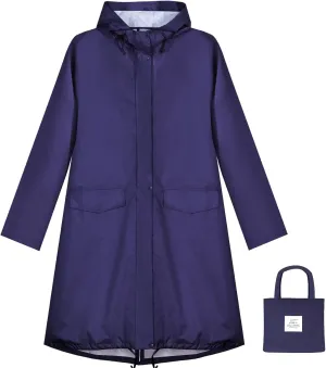 ANYOO Waterproof Rain Poncho Lightweight Reusable Hiking Hooded Coat Jacket for Outdoor Activities