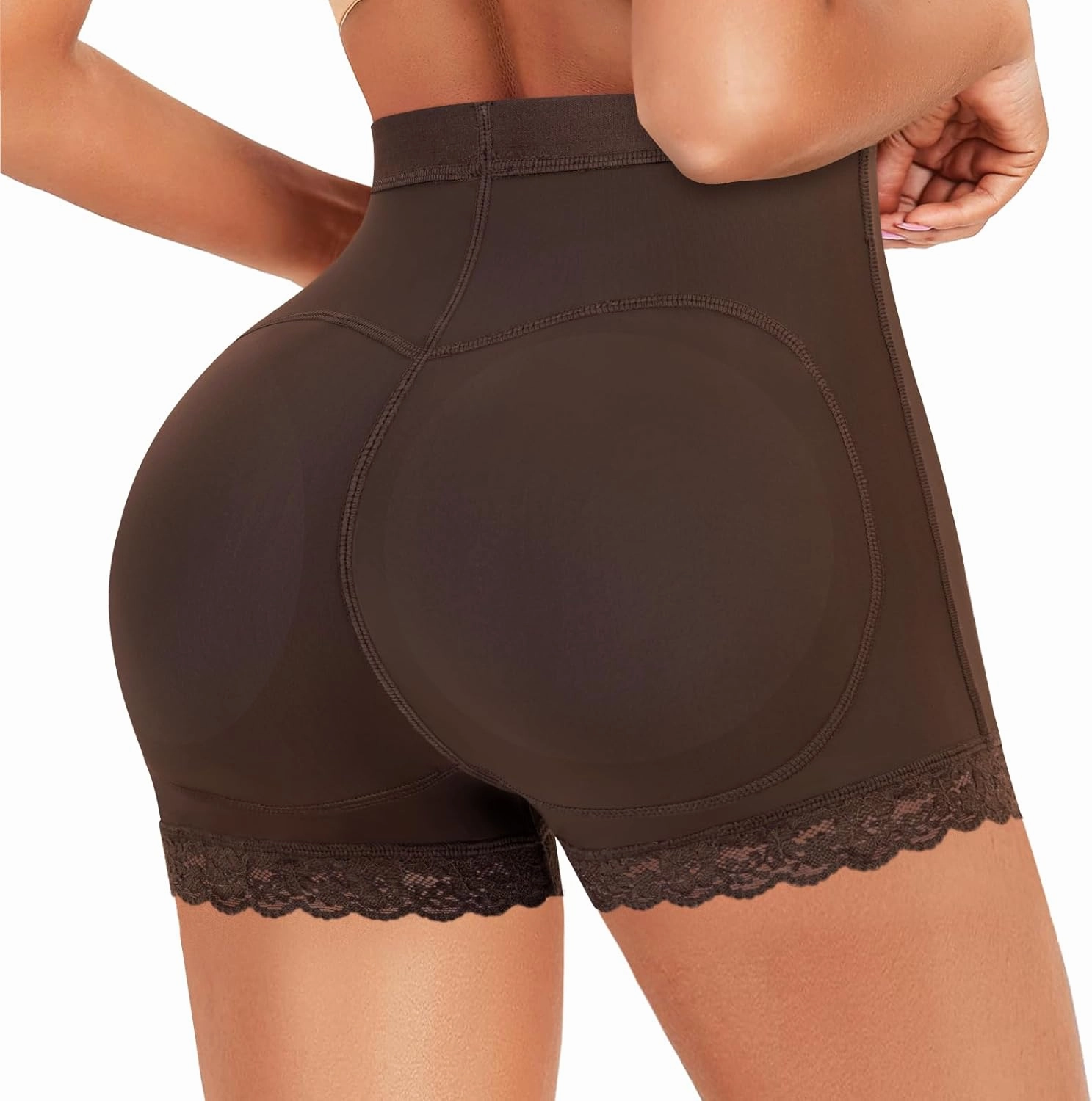 AOSBOEI Women Butt Lifter Panties Padded Shapewear Hip Enhancer Pads Shorts Seamless Underwear Tummy Control Boyshorts