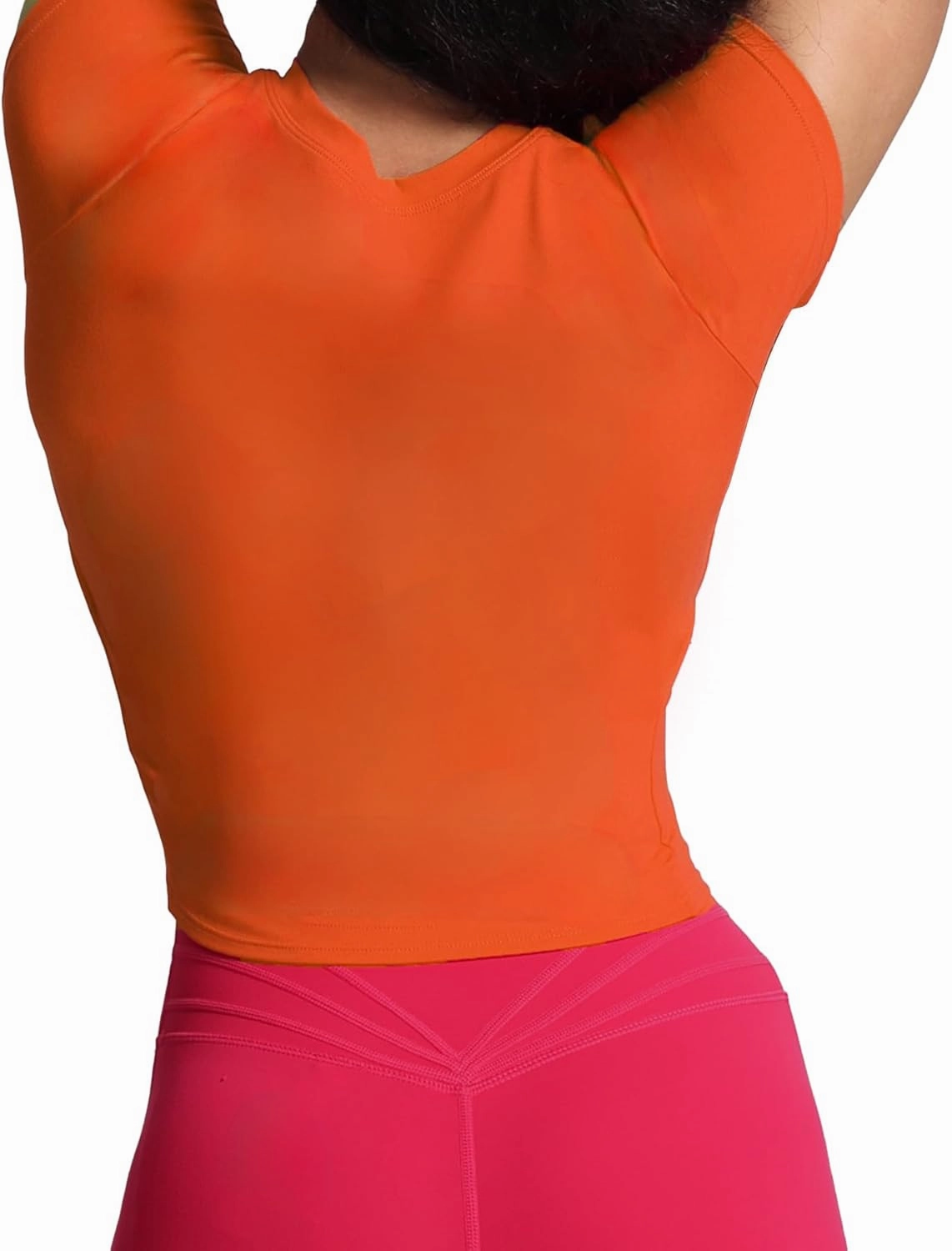 Aoxjox Women's Short Sleeve T-Shirts GEO Baby Tee Workout Gym Yoga Crop Top