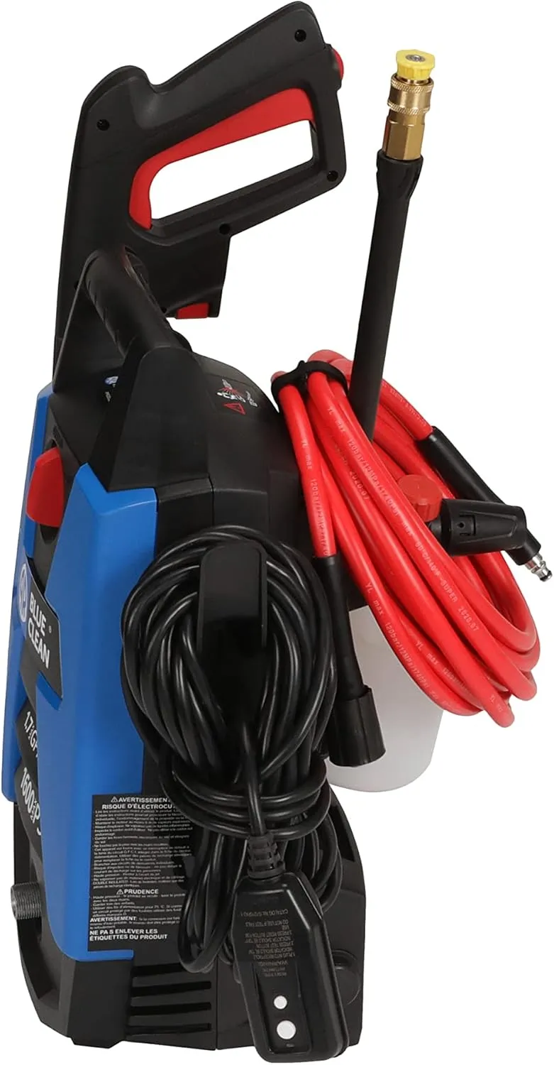 AR Blue Clean BC111HS Electric Pressure Washer-1600 PSI, 1.7 GPM, 12.5 Amps Bayonet Connect Accessories, On Board Storage, Portable Pressure Washer, High Pressure, Car washer, Siding, Driveways, Patio