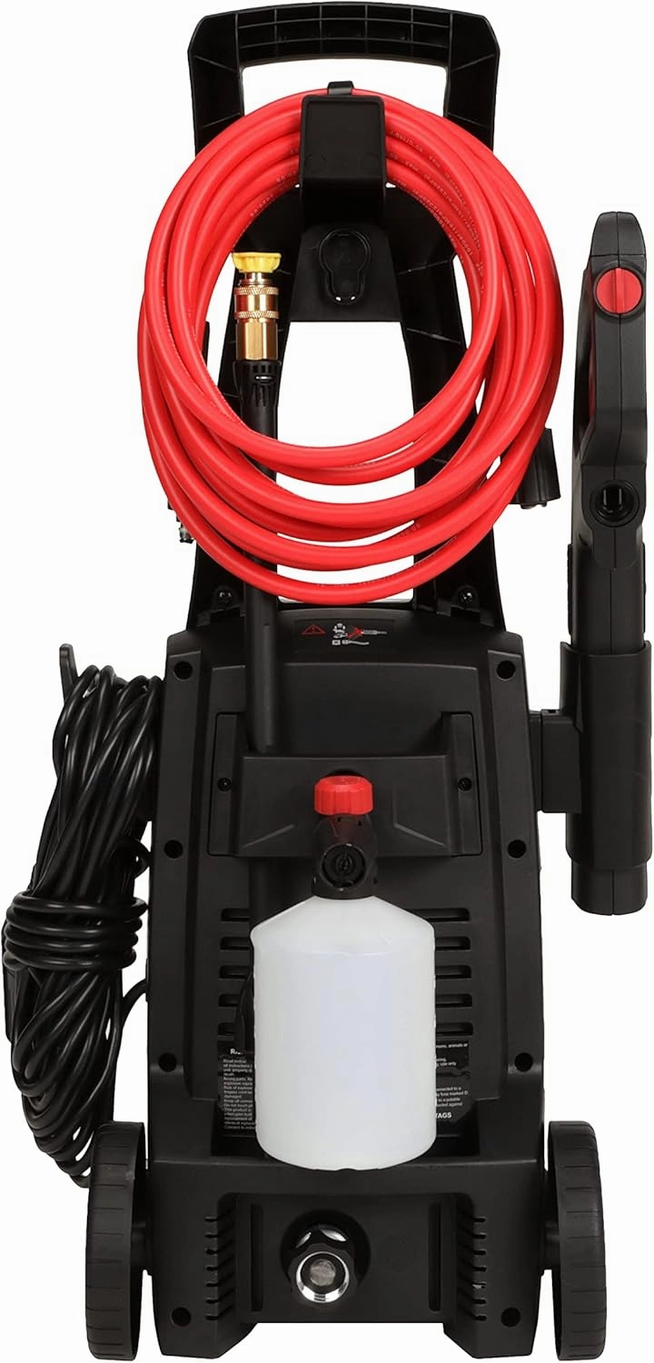 AR Blue Clean, BC142HS Electric Pressure Washer, 1700 PSI, 1.7 GPM, 11 AMP, 15 Degree Nozzle, Easy Squeeze Spray Gun, Foam Cannon, Extension Lance, 25' Hose, Compact Ergonomic Handle Design, 18 Lbs