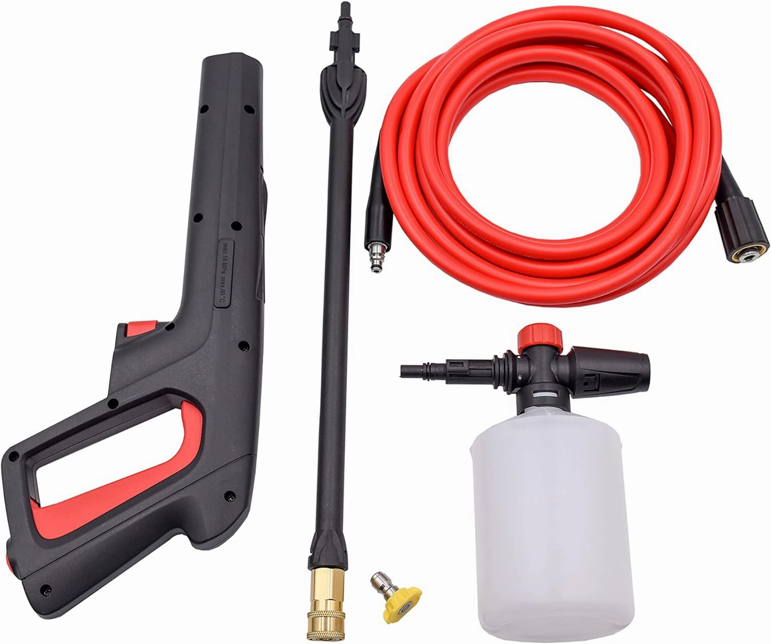 AR Blue Clean, BC142HS Electric Pressure Washer, 1700 PSI, 1.7 GPM, 11 AMP, 15 Degree Nozzle, Easy Squeeze Spray Gun, Foam Cannon, Extension Lance, 25' Hose, Compact Ergonomic Handle Design, 18 Lbs