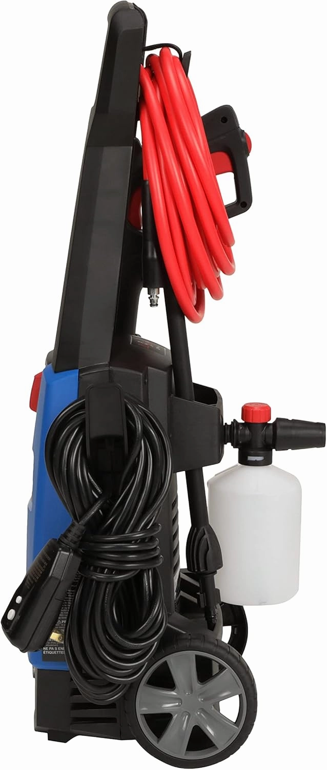 AR Blue Clean, BC142HS Electric Pressure Washer, 1700 PSI, 1.7 GPM, 11 AMP, 15 Degree Nozzle, Easy Squeeze Spray Gun, Foam Cannon, Extension Lance, 25' Hose, Compact Ergonomic Handle Design, 18 Lbs