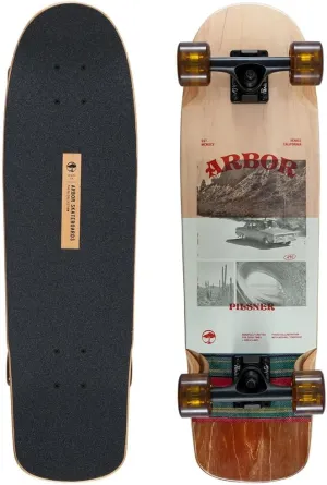 Arbor Pilsner Photo Cruiser Complete Skateboard - 28.75” Canadian Maple Deck, Paris 129mm Trucks, 61mm 78A Easyrider Bogart Wheels with Momentum Core, ABEC 7 Bearings - Carving & Commuting Board