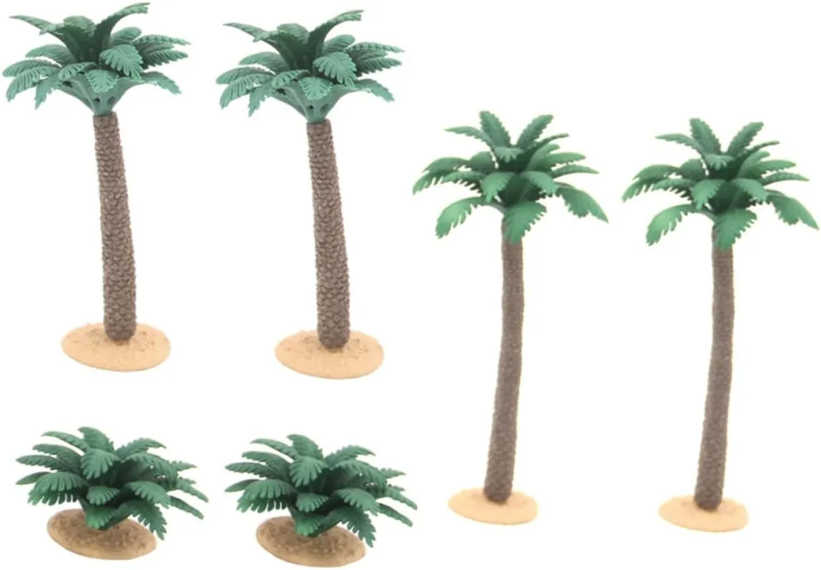 Artibetter 6pcs Miniature Artificial Trees Shrubs Fake Plant Set Micro Landscape Decor for Dollhouse Fairy Garden Model Train Office Decor