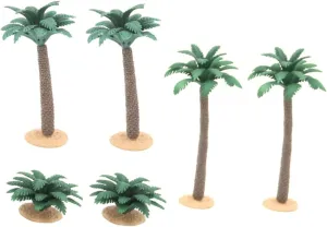 Artibetter 6pcs Miniature Artificial Trees Shrubs Fake Plant Set Micro Landscape Decor for Dollhouse Fairy Garden Model Train Office Decor