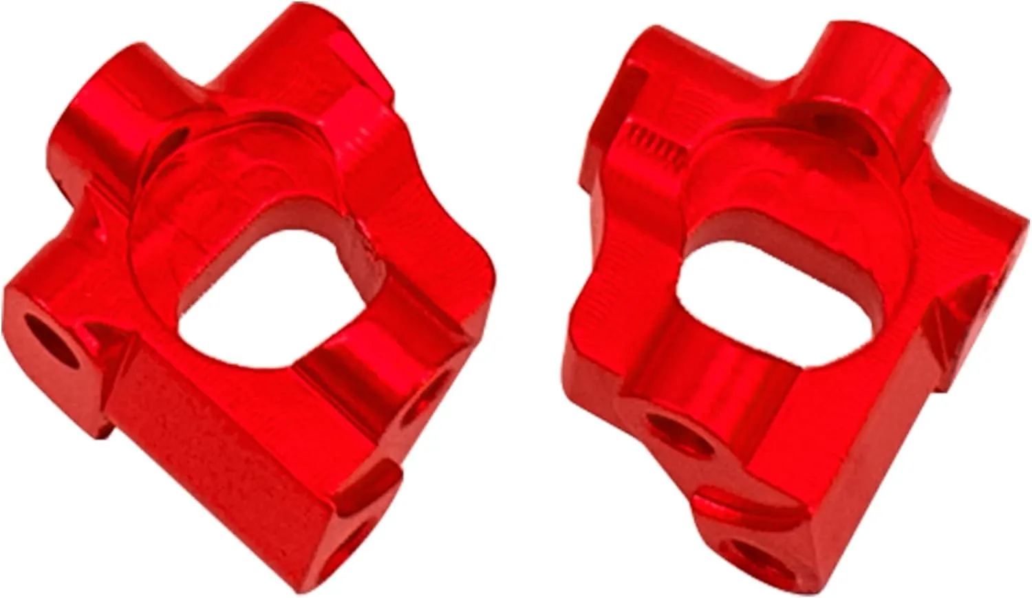 Auminum Alloy Steering Knuckle C-Hubs Bellcranks Set Compatible with Losi 1/18 Mini-T 2.0 2WD Stadium RC Truck Hop-Up Parts (Red)