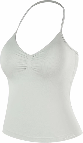 AUROLA Influence Longline Strappy Workout Halter Tops for Women,Removable Cups Padded Bras Impact Gym Yoga Sleeveless Top