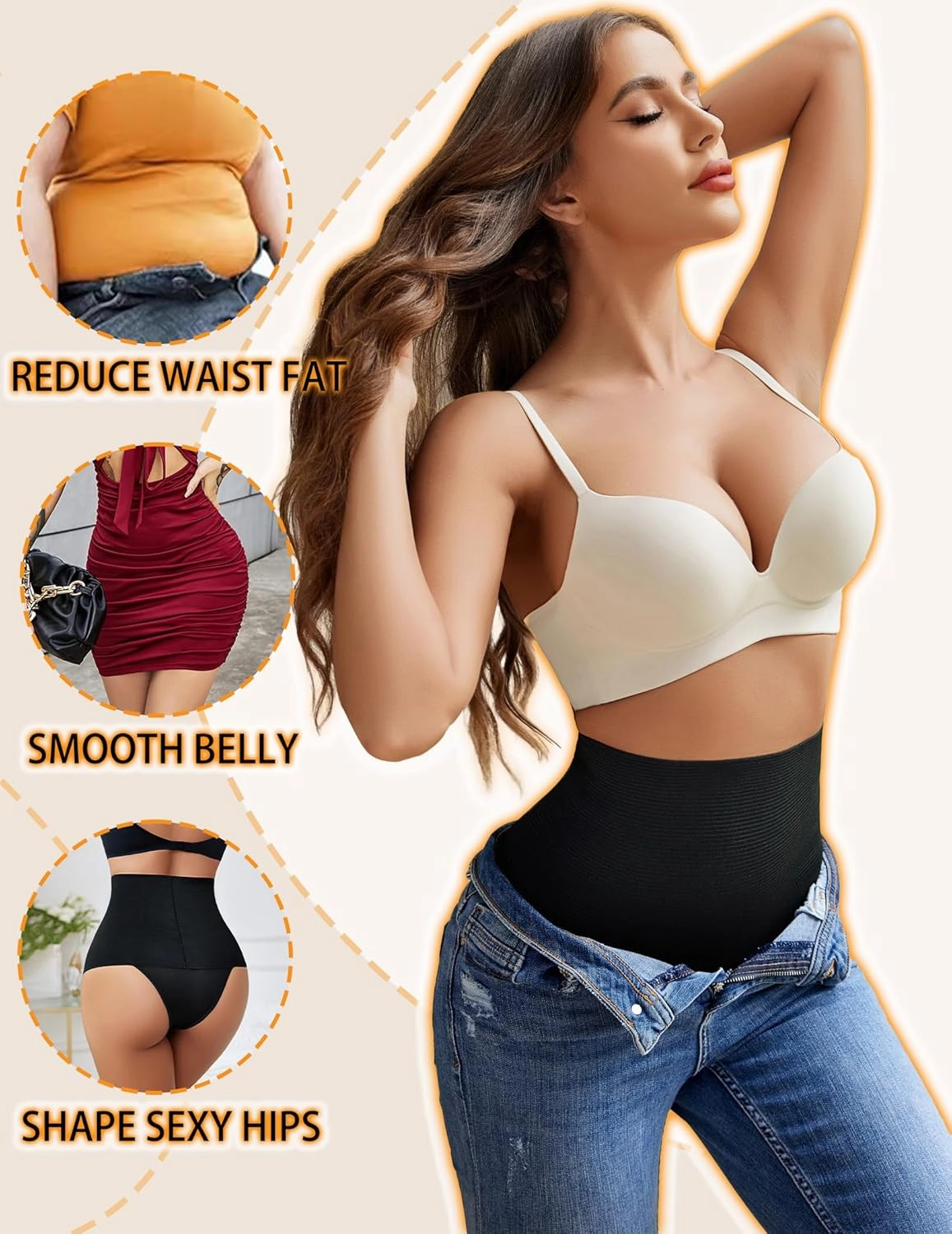 Avidlove Women's Shapewear Tummy Control Thong Mid Waist Shaping Underwear Panty Girdle Bodysuit