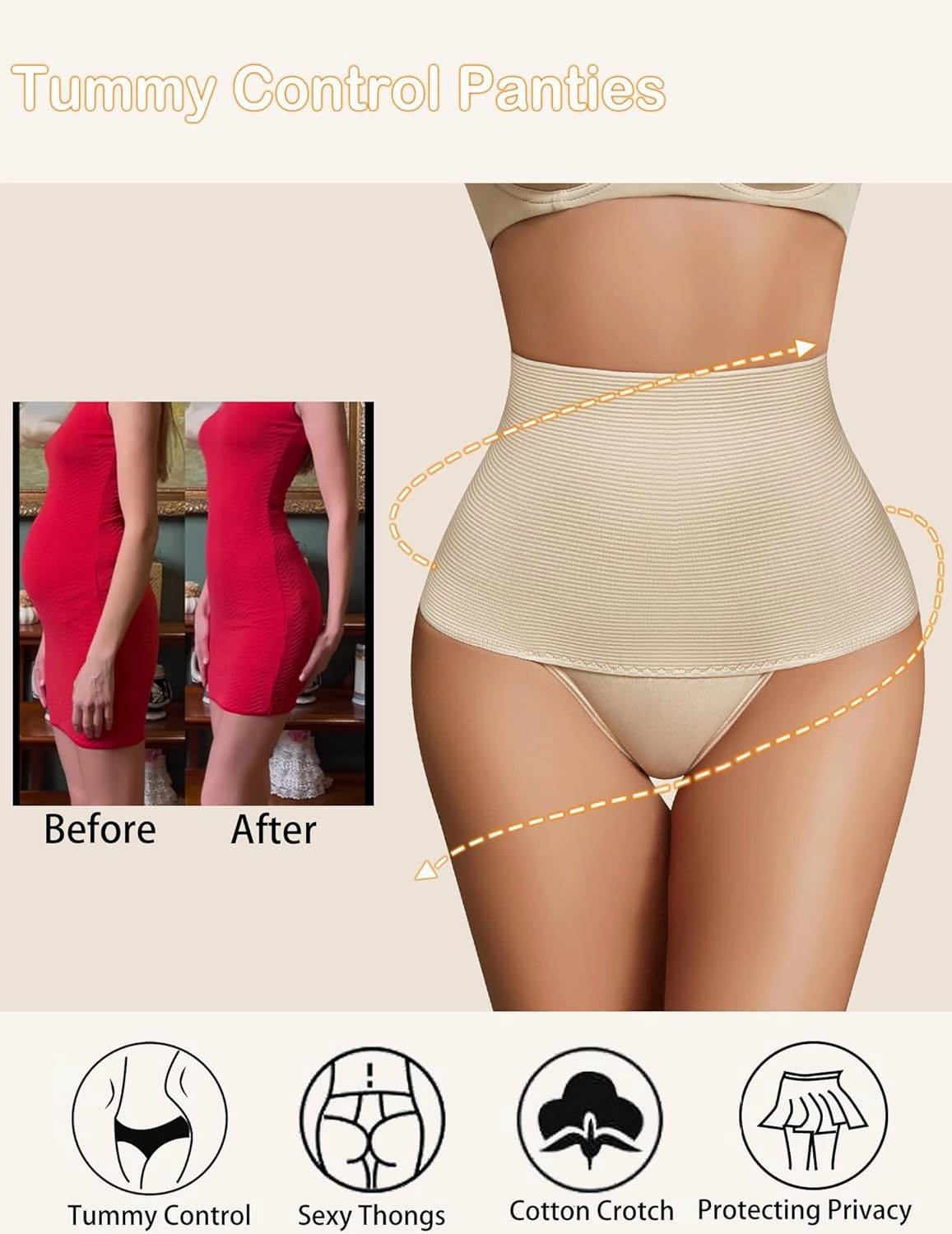 Avidlove Women's Shapewear Tummy Control Thong Mid Waist Shaping Underwear Panty Girdle Bodysuit