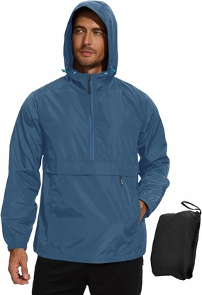 Avoogue Men's Rain Jacket Waterproof Lightweight windbreaker Packable Pullover for Hiking Golf Running