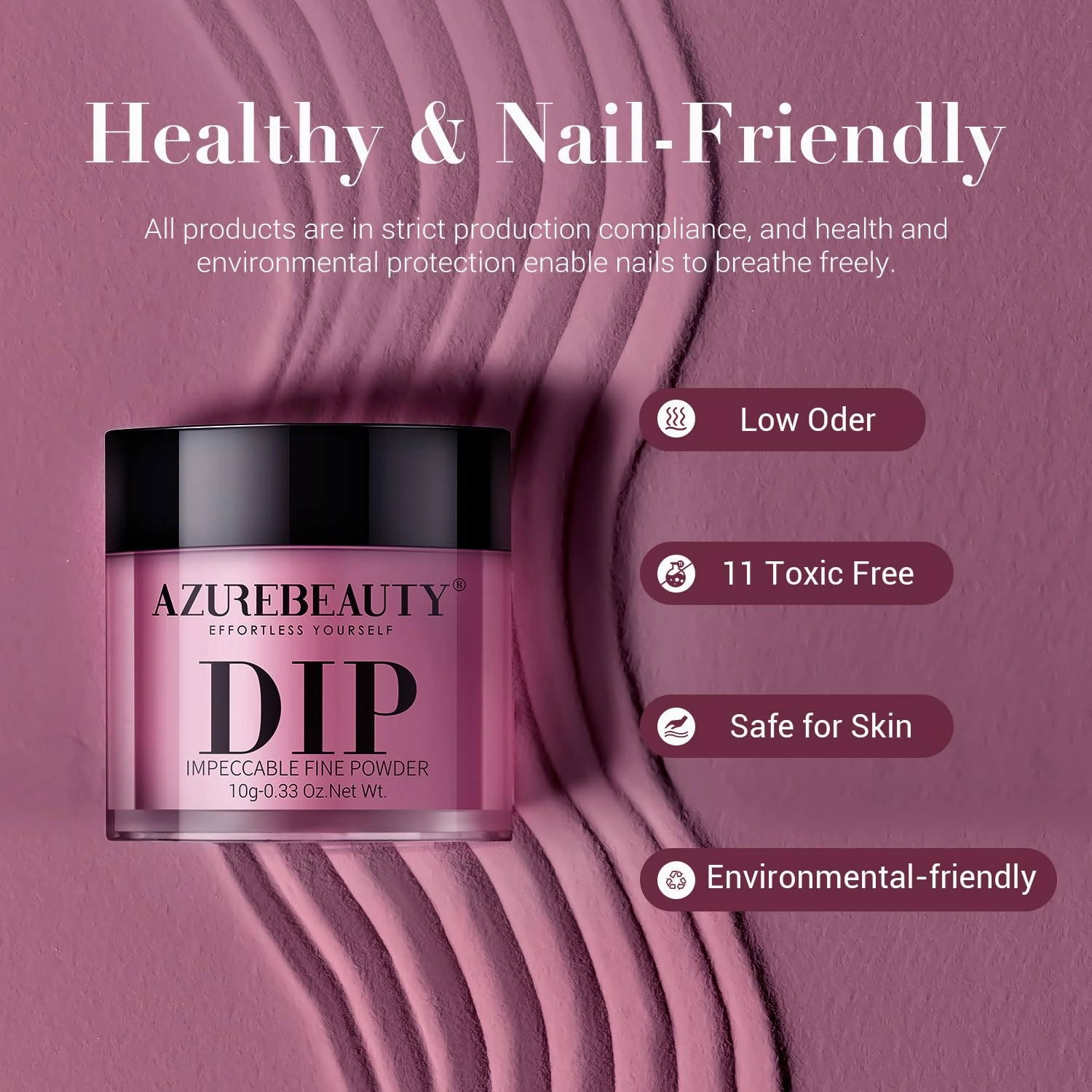 AZUREBEAUTY Dip Powder Nail Kit Starter Glitter Purple Nude Brown 8 Colors 30 Pcs with Nail Swatch Sticks, Dipping Powder Liquid Set Matte Top Coat for Fall Winter Nail Art Manicure Salon DIY Home