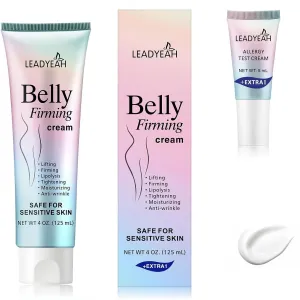 B Flat Belly Firming Cream - Moisturizing, Firming for Stomach, Thighs and Butt, Body Lotion for Women and Men, 125 5ML Rose