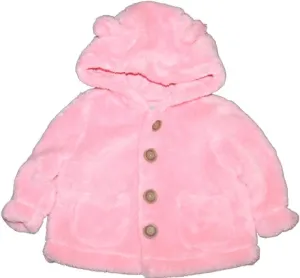 baby Gap Infant Girl Pink Marshmallow Fleece Hooded Jacket with Bear Ears