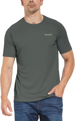 baleaf Men's UPF 50  Short Sleeve Shirts Lightweight Sun Protection SPF T-Shirts Fishing Hiking Running