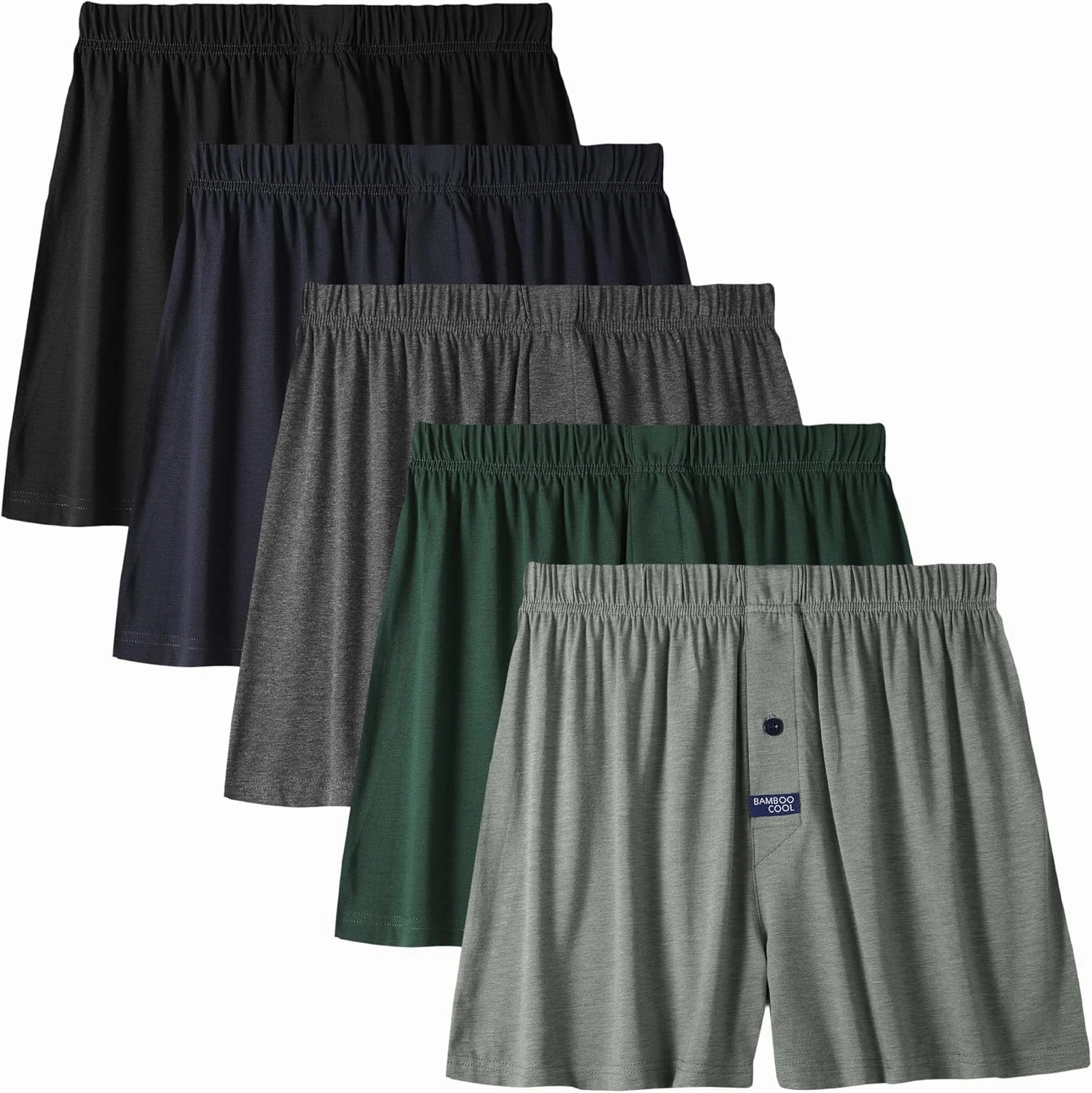 BAMBOO COOL Men's Boxer Short 3-Pack Bamboo Boxers for Men Classic Relaxed Fit Stretch Short