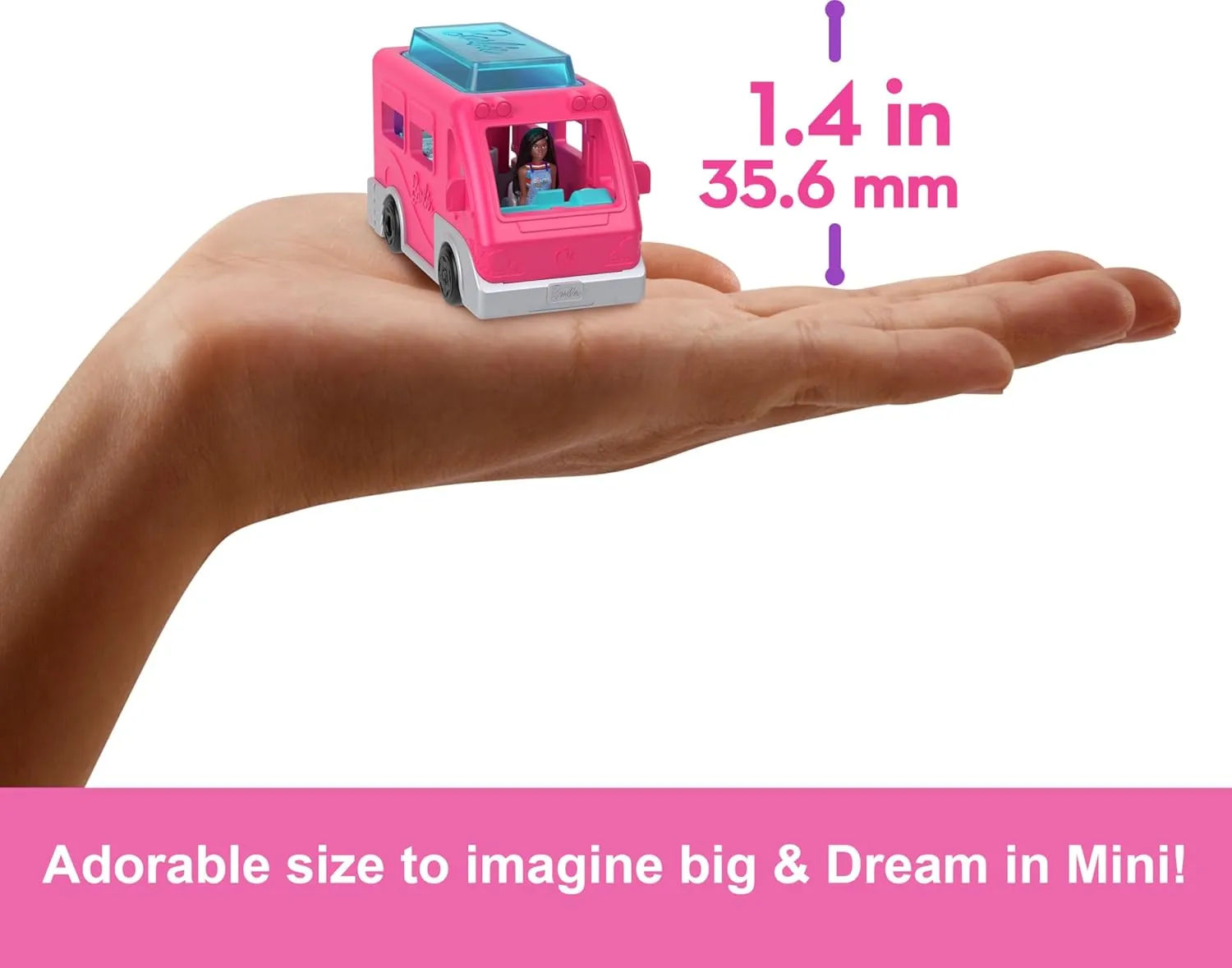 Barbie Mini BarbieLand 4-Pack Doll & Toy Vehicle Set with 4 1 1/2-inch Dolls & 4 Iconic Toy Vehicles with Color-Change Surprise