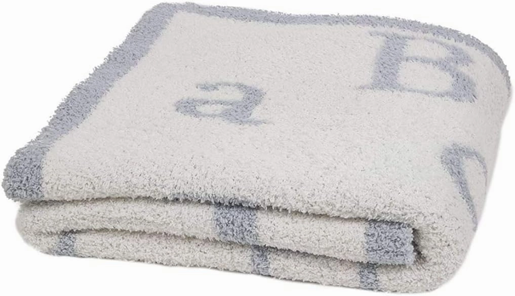 Barefoot Dreams Unisex CozyChic® ABC Blanket Ocean/Cream Baby