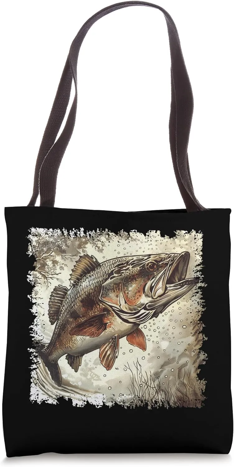 Bass fisherman fishing for bass fishing bass whisperer Tote Bag